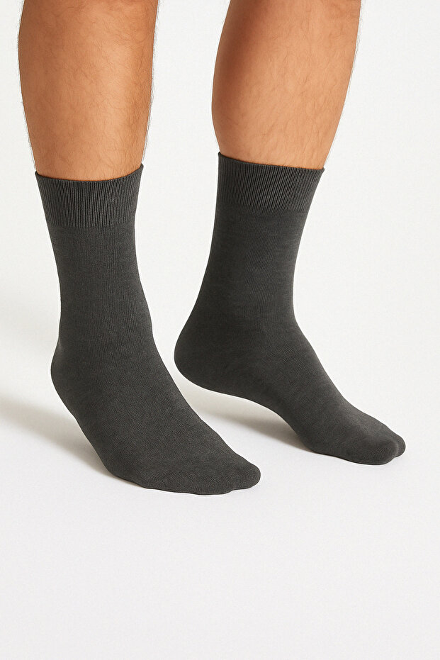 Smoked Cotton Seamless Men's Long Socks Socks