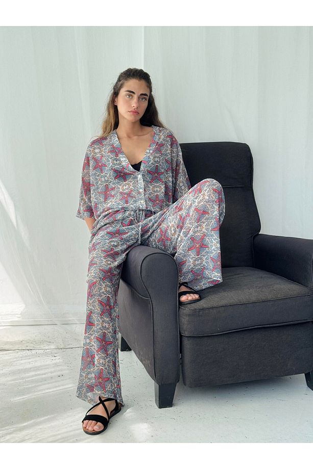 Tasarım Şort Astarlı Şifon Pantolon Kadın Çok Renkli - 3