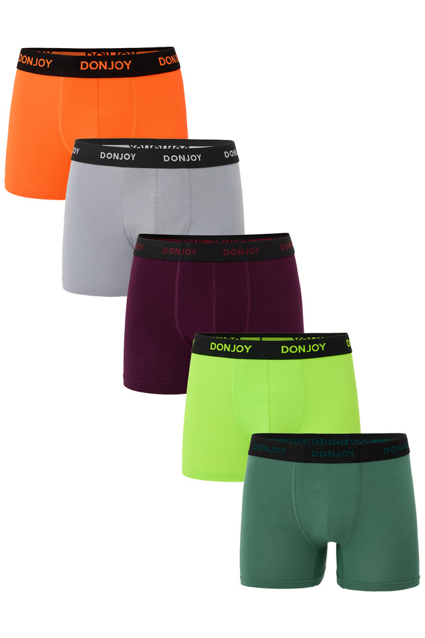 Men's 5-Piece Cotton Combed Modal Boxers with Elastic Waist
