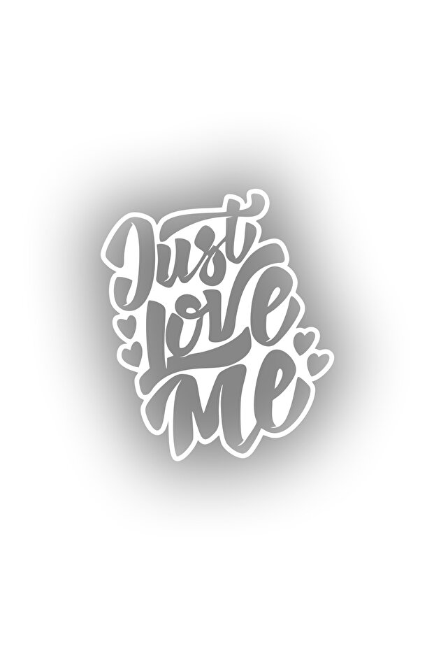 ملصق Just Love Me مقاس 17x17 سم باللون الأبيض