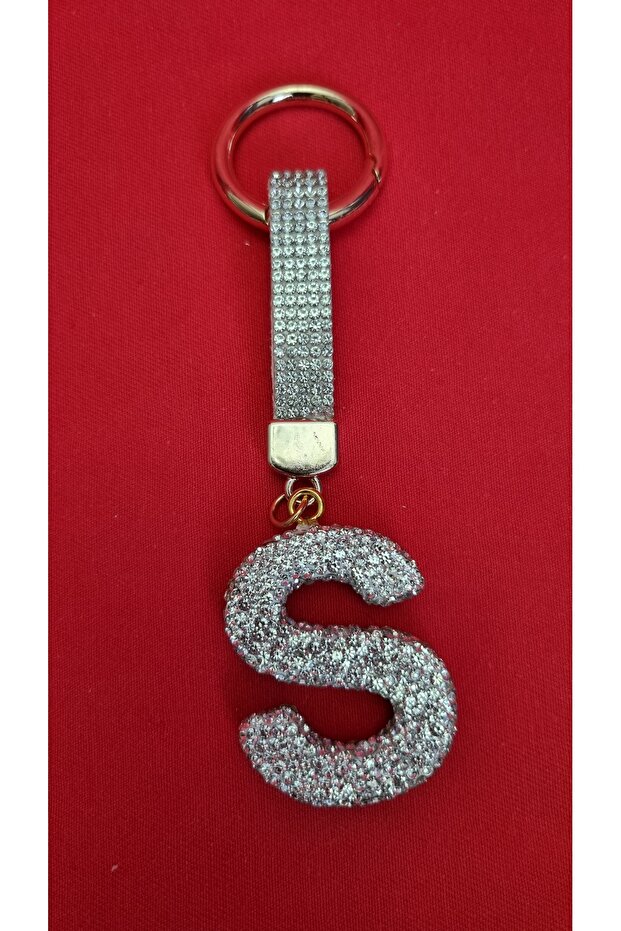Luxury Letter Keychain with Zircon Stone