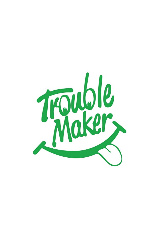 ملصق Trouble Maker مقاس 17x17 سم أخضر