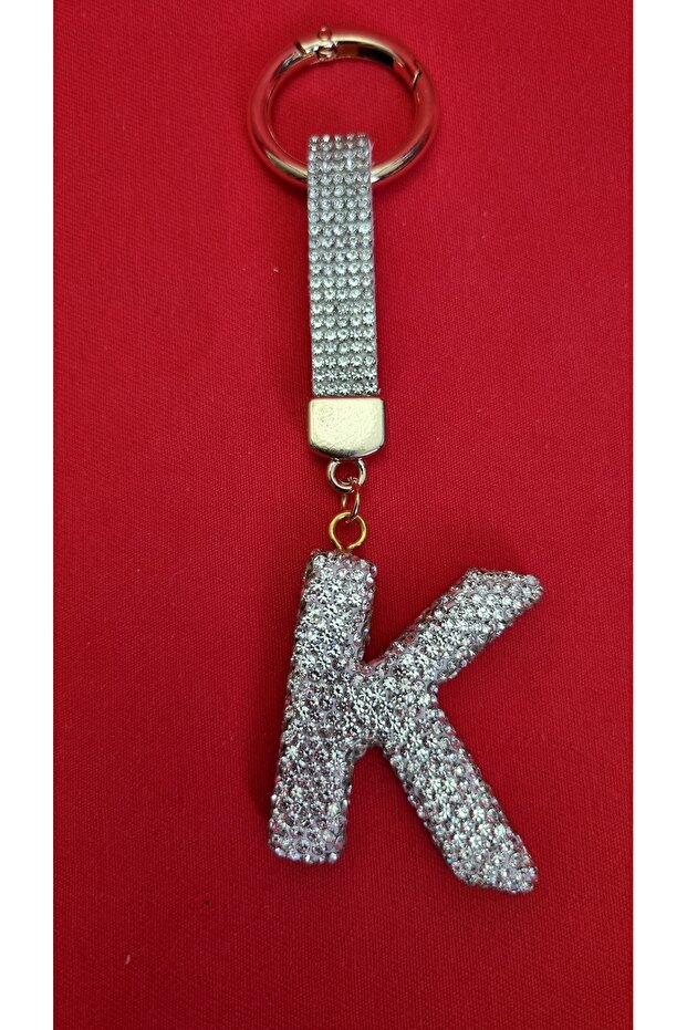 Luxury Letter Keychain with Zircon Stone