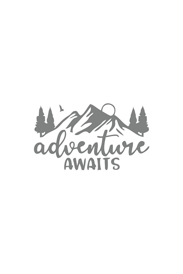 Adventure Awaits Sticker 17X17 cm Gray