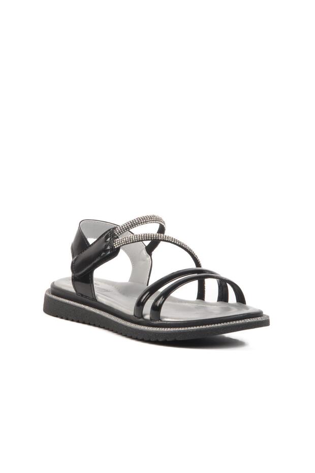 Black Patent Leather Children's Sandals 25t103 F