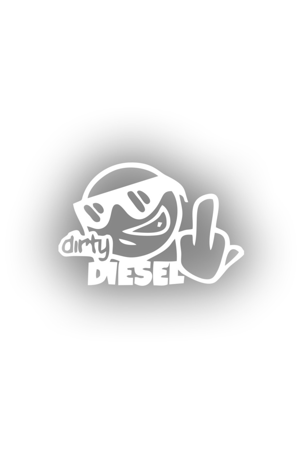 Dirty Diesel Sticker 17X17 cm White