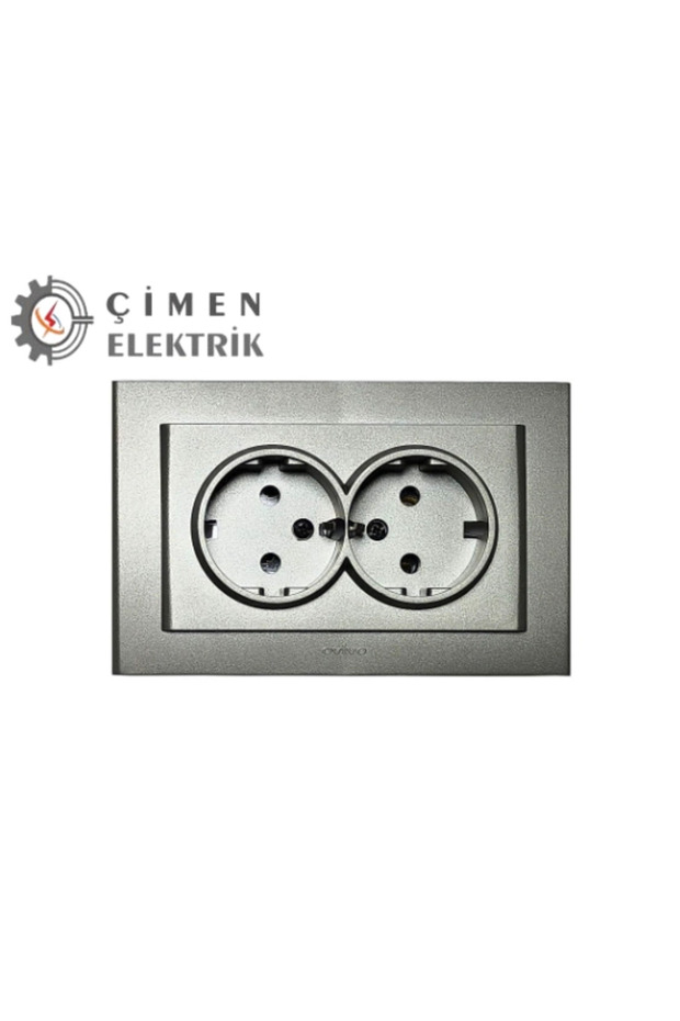 Anthracite double grounded socket frame - compatible frame for socket and switch - 1