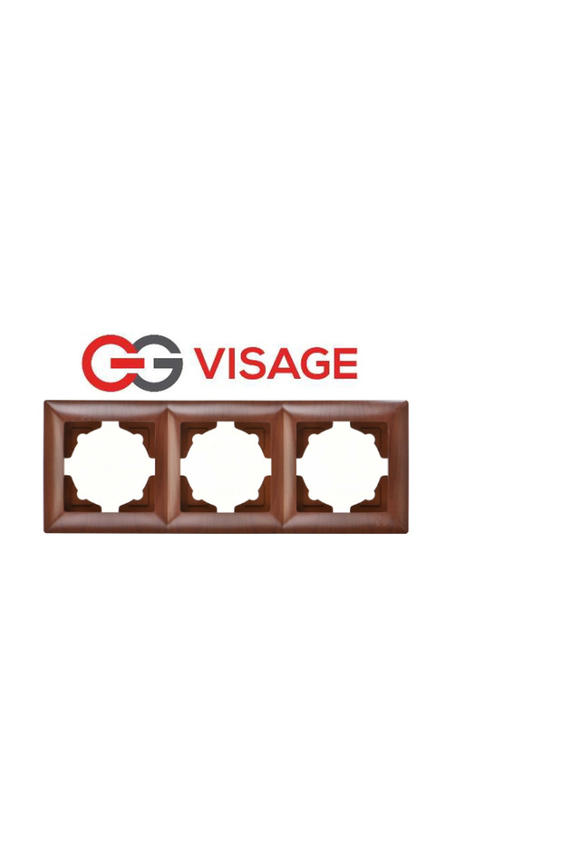 Visage Amazon Walnut 3-Piece Frame - Compatible Frame for Socket and Switch - 1
