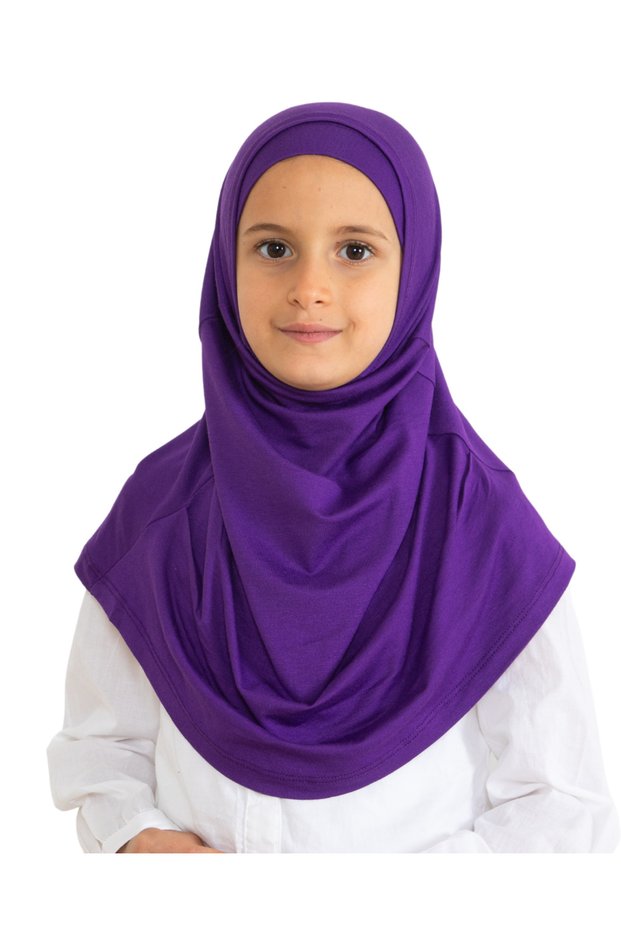 Children's Ready-To-Wear Headscarf Shawl Turban Viscose - Purple