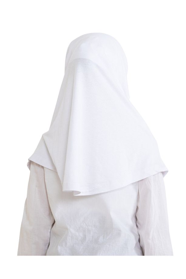 Çocuk Hazır Giyim Başörtüsü Şal Turban Viskon - Beyaz - 7