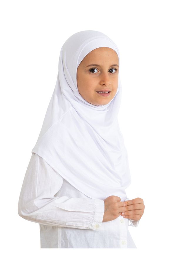 Çocuk Hazır Giyim Başörtüsü Şal Turban Viskon - Beyaz - 3
