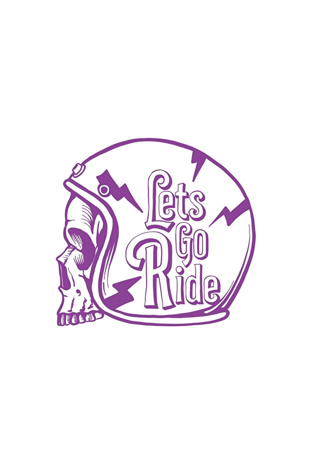 ملصق Lets GO Ride مقاس 17x17 سم أرجواني