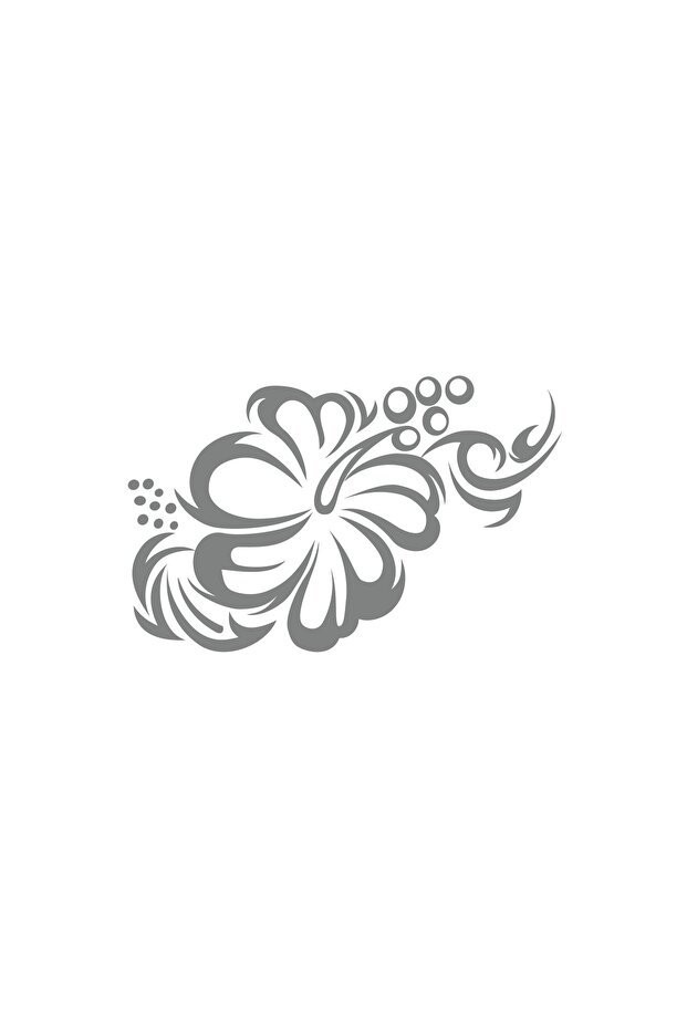 Hibiscus Flower Sticker 17X17 cm Gray
