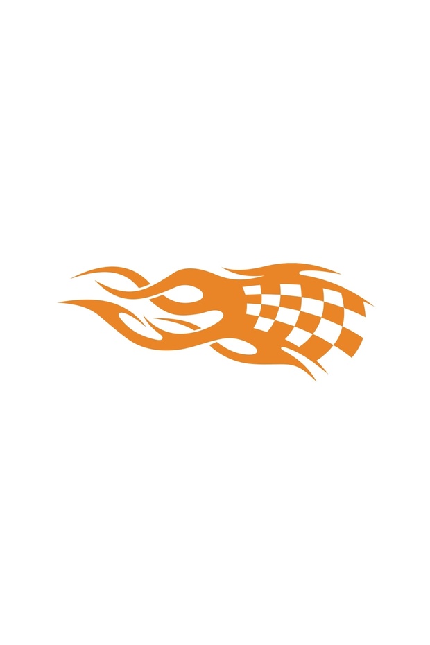 Flame Racing Sticker 17X17 cm Orange