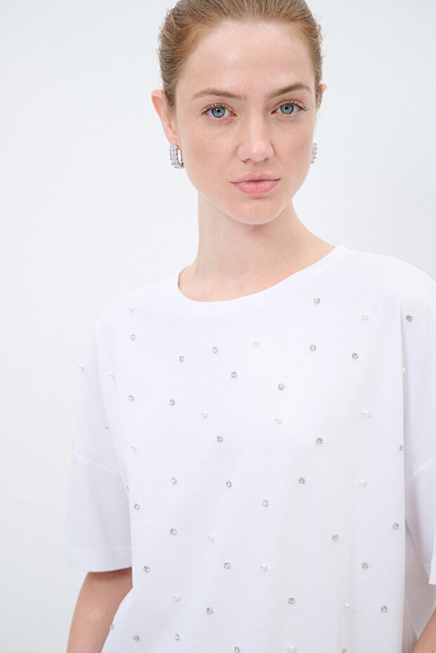 İnci Taşlı Tişort - 2