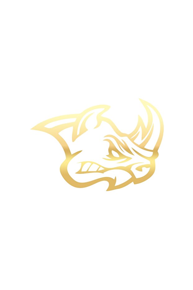 Angry Rhino Sticker 17X17 cm Gold