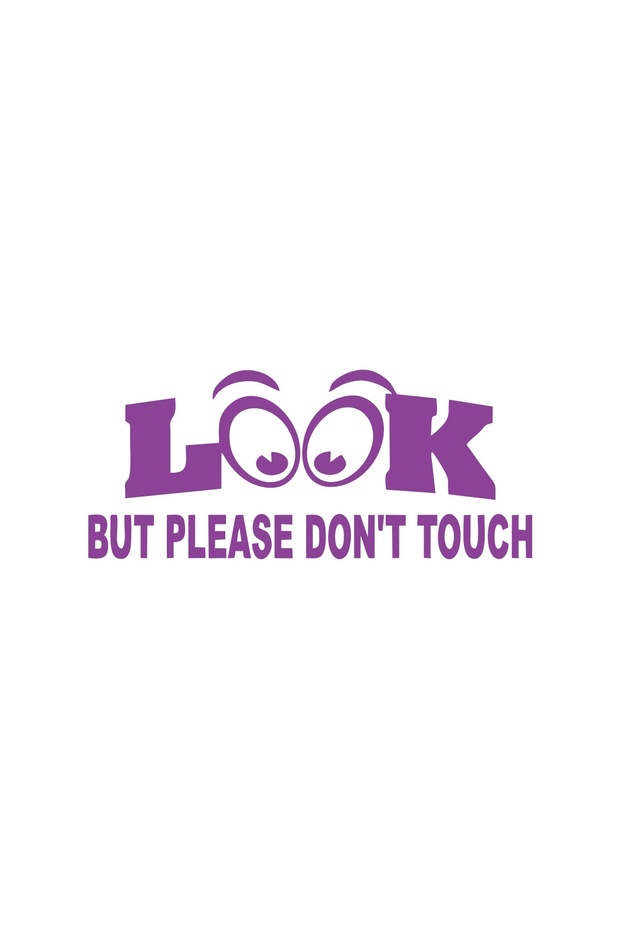 Tub but Don'T Touch English Sticker 17X17 cm Purple