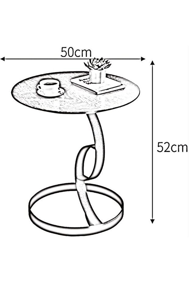 Side End Table, Lightweight Portable Nordic Coffee Table, Easy to Assemble, for Small Spa - 2