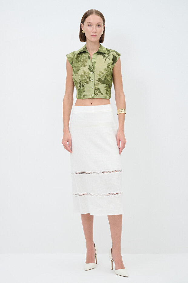 Kolsuz Crop Gömlek - 5