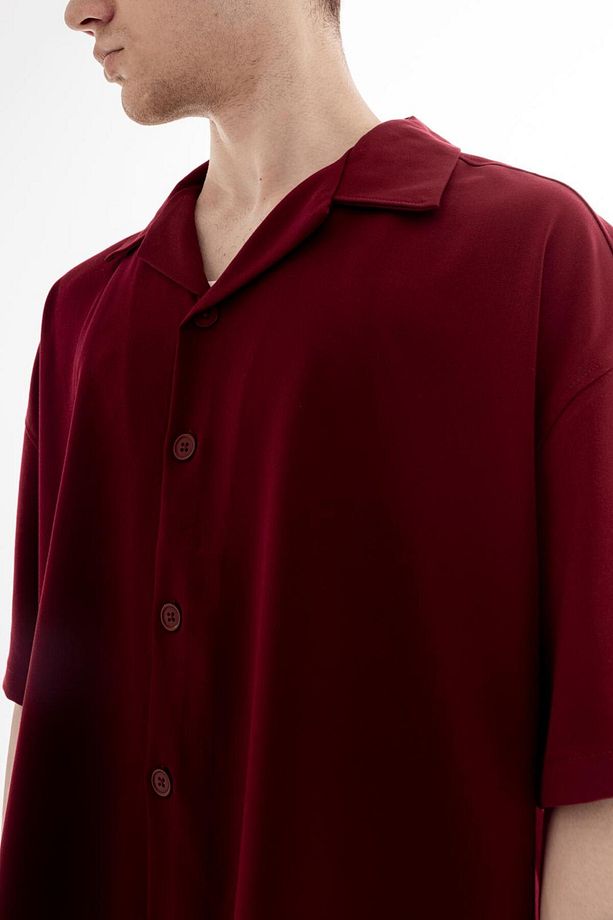 Old Money Oversize Fit Gabardin Kumaş Gömlek - 3