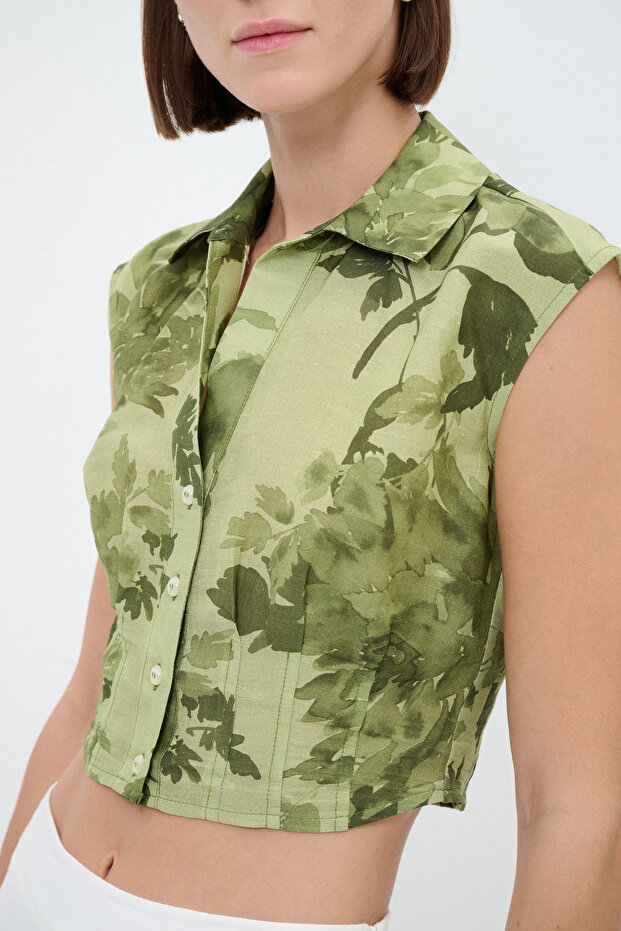 Kolsuz Crop Gömlek - 2