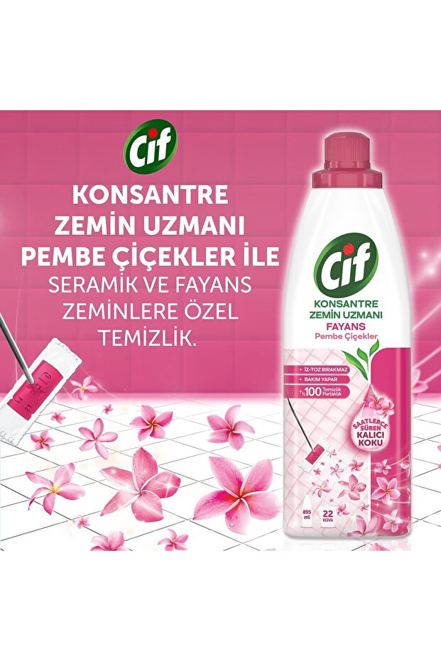 Konsantre Zemin Uzmani Fayans Pembe Çiçekler 895 ml - 3