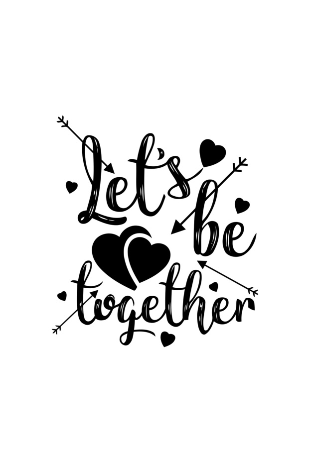 ملصق Lets be Together مقاس 17x17 سم باللون الأسود
