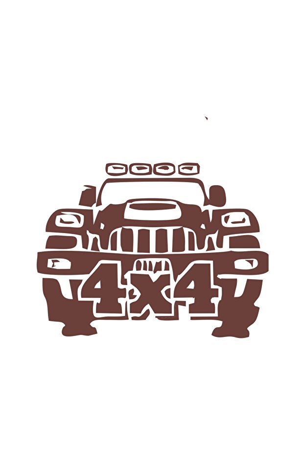 4X4 Off Road Jeep Sticker 17X17 cm Brown