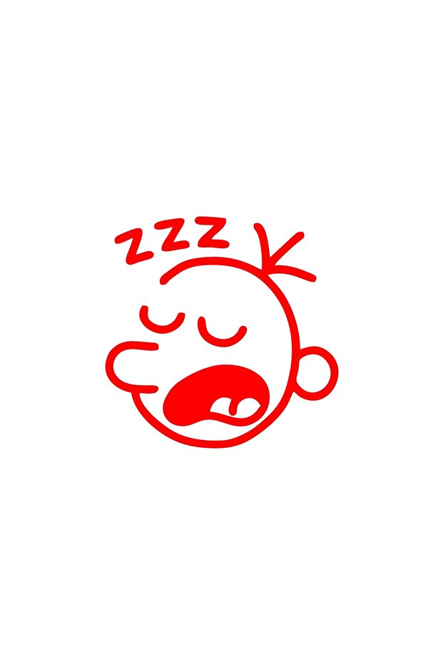 ملصق وجه نائم Zzz مقاس 17x17 سم باللون الأحمر