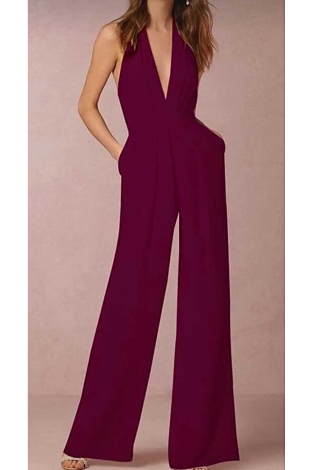 KOPYA - Dekolte Beyaz Tulum - 1