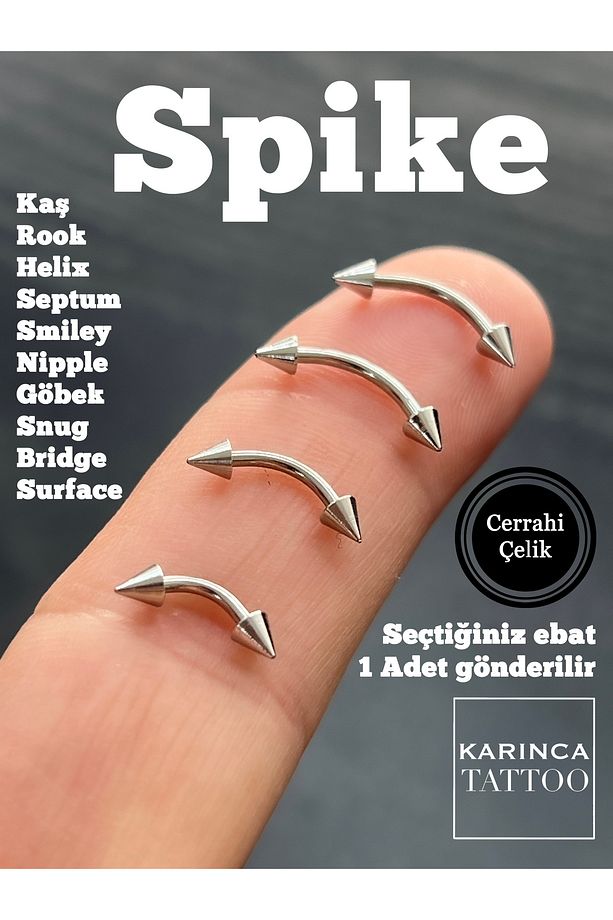 Spike Piercing Ok Sivri Kulak Forward Helix Conch Snug Daith Nipple Surface Rook Kaş Piercing - 4