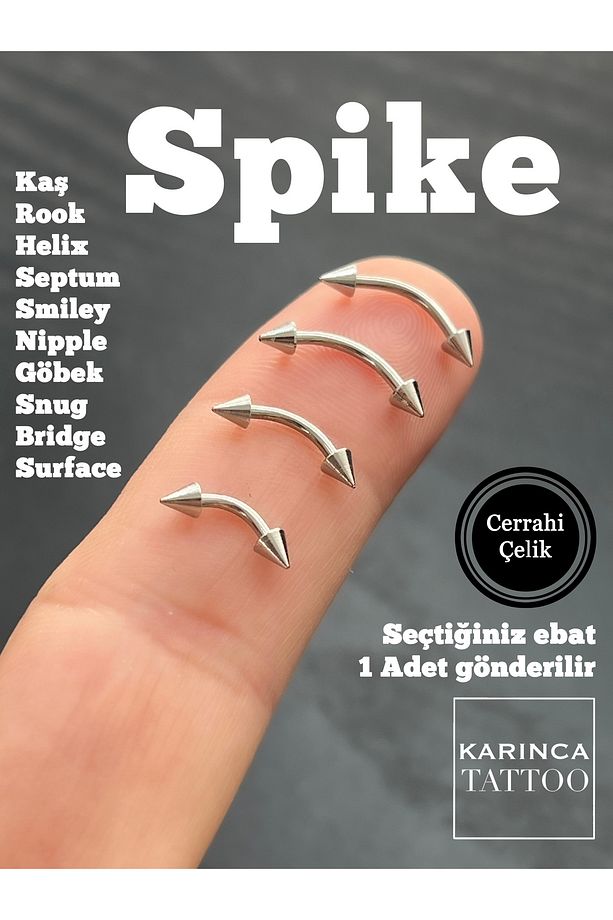 Spike Piercing Ok Sivri Kulak Forward Helix Conch Snug Daith Nipple Surface Rook Kaş Piercing - 5