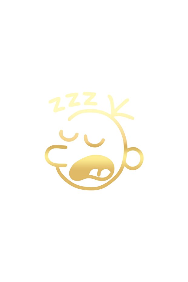 ملصق وجه نائم Zzz مقاس 17x17 سم ذهبي