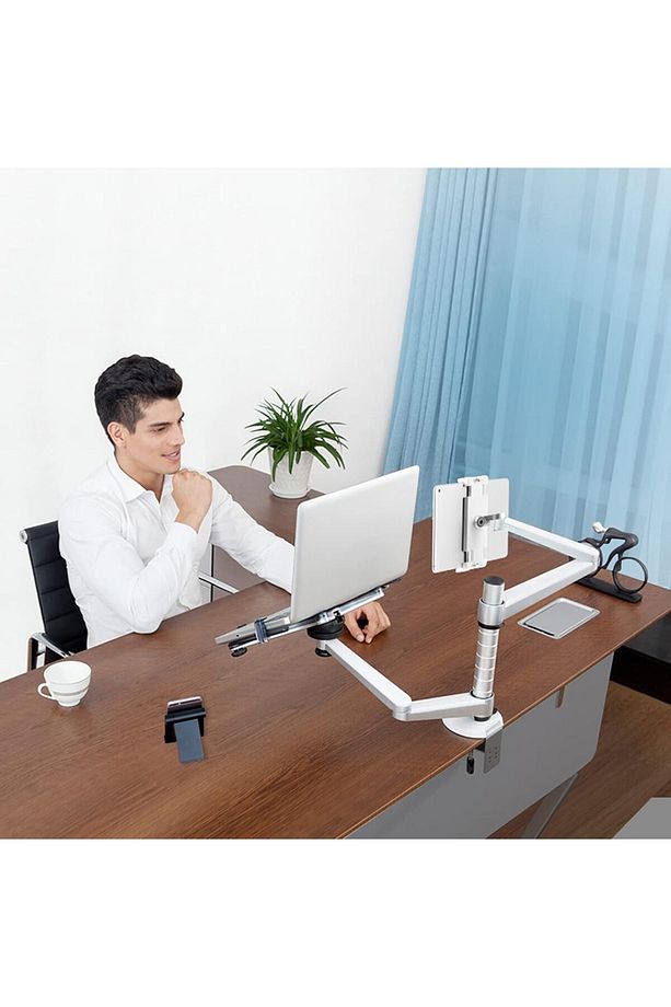 Notebook ve Tablet Stant, 10-16" Dizüstü Bilgisayar ve 4.7-12.9" Tablet 2 Ayarlanabilir Kol OA-9X - 7