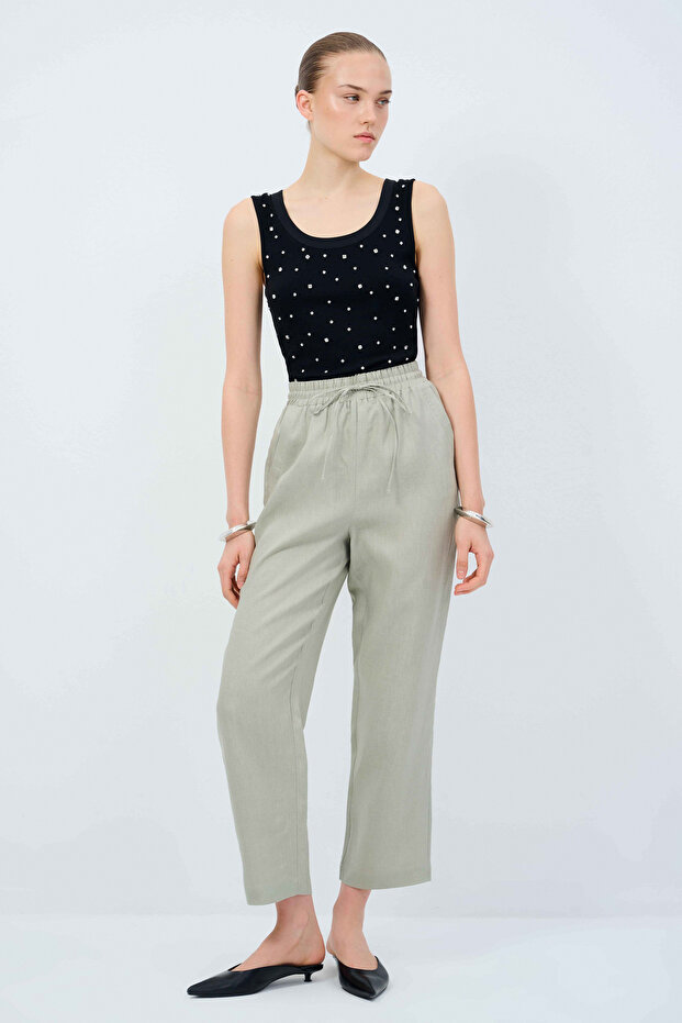 Beli Lastikli Pantolon - 5