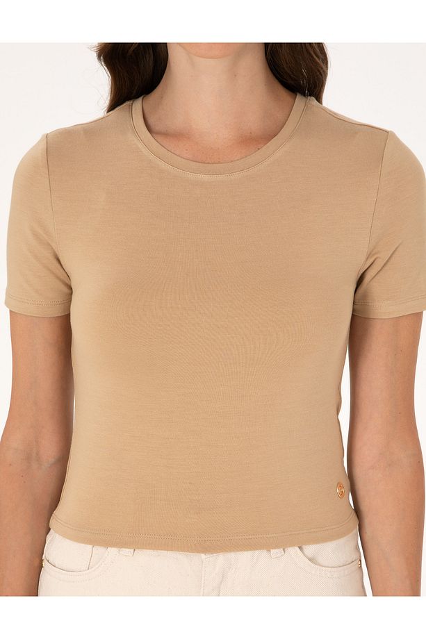 Kum Regular Fit Crop Tişört 50306945-VR085 - 6