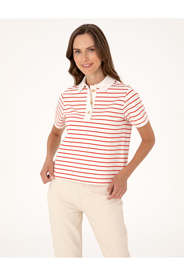 Red Regular Fit Polo Neck T-Shirt 50306322-Vr030