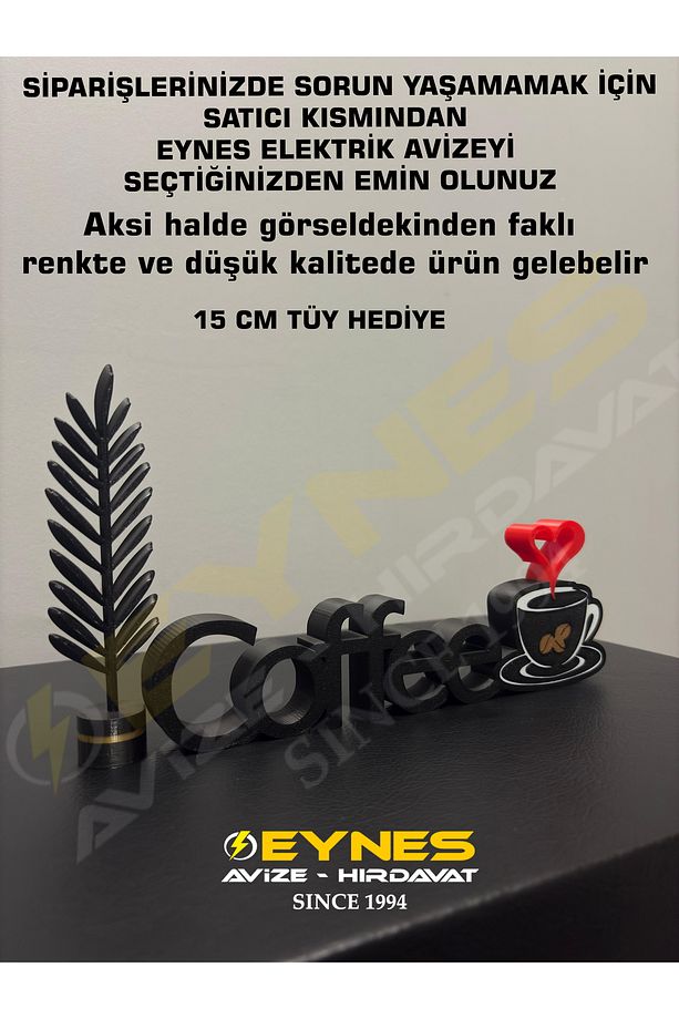Kahve Köşesi Dekoru Coffe Yazısı kahve çekirdeği Dekoru Tüy Hediyeli - 6