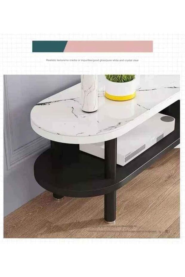 Double Layer Storage Console Table, Modern Simplicity TV Cabinet, Multifunction Wall Console Table - 2