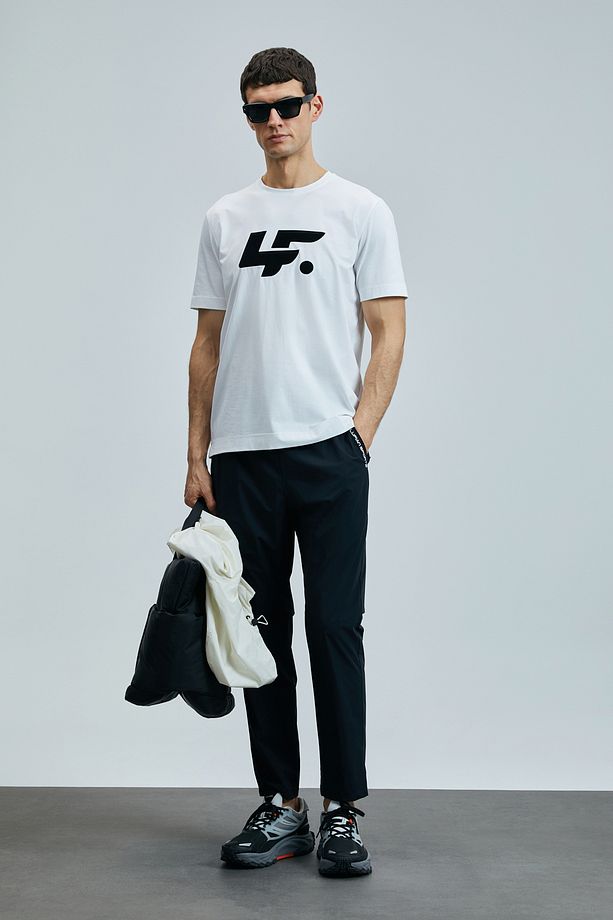 LUFİAN Onıx Modern Grafik T- Shirt Siyah - 2