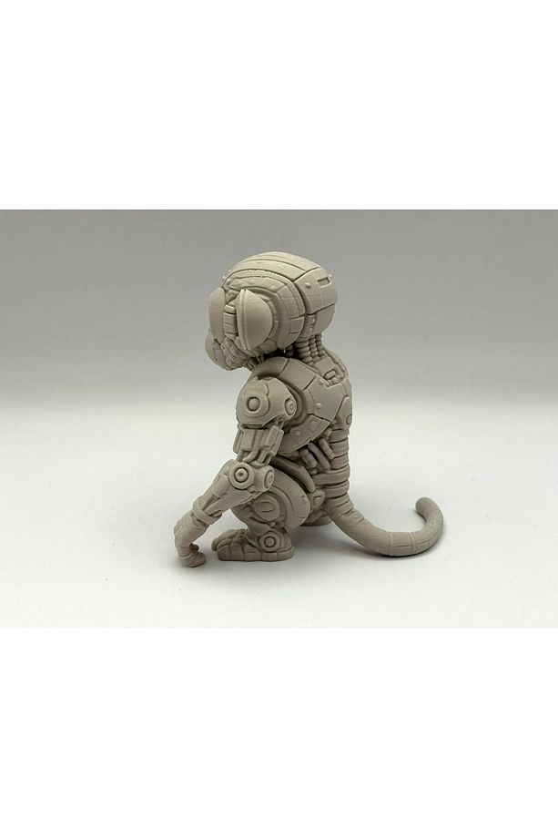 Mechanical Monkey Companion – 3D Baskı Steampunk Maymun Figürü | Dekoratif Masaüstü Süs - 4