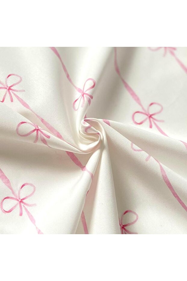 طقم ملاءة وسادة مفردة بفيونكة وردية - 2