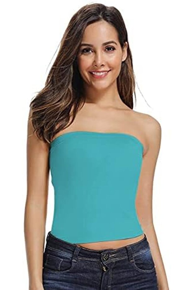 Women's Seamless Strapless Crop Top Tube Top Inner Camisole, Free Size