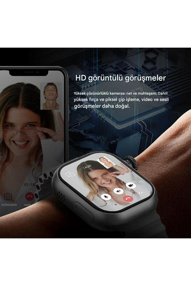 HW S10 CALL 5G Android AMOLED Ekran GPS, NFC, Kamera Yapay Zeka Destekli Akıllı Saat BTK Kayıt - 4