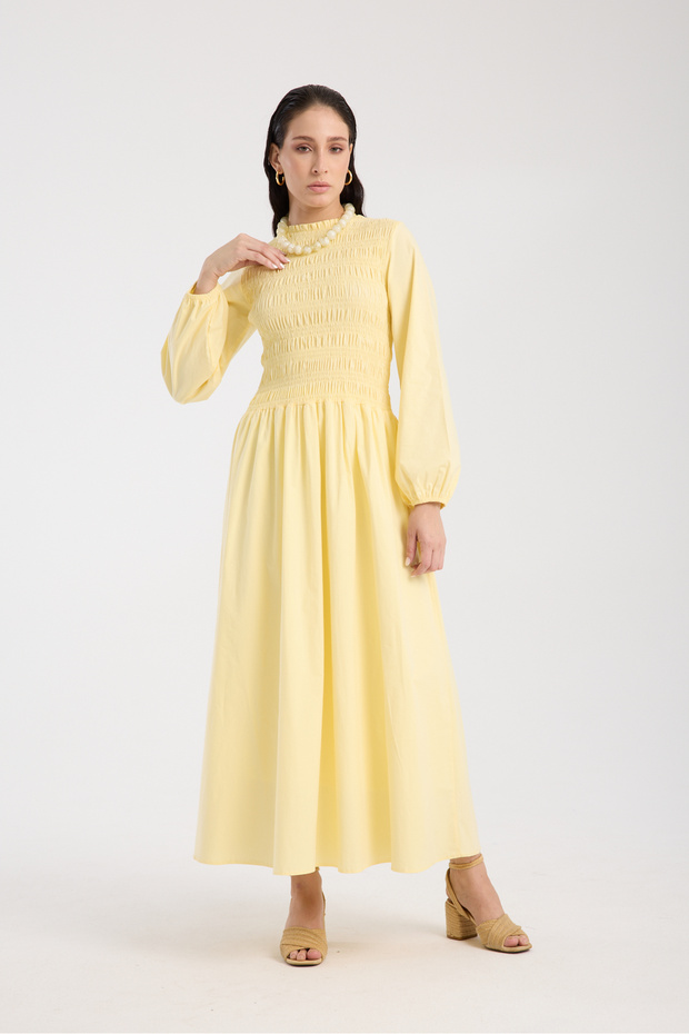 Gipe Detaylı Elbise - 1