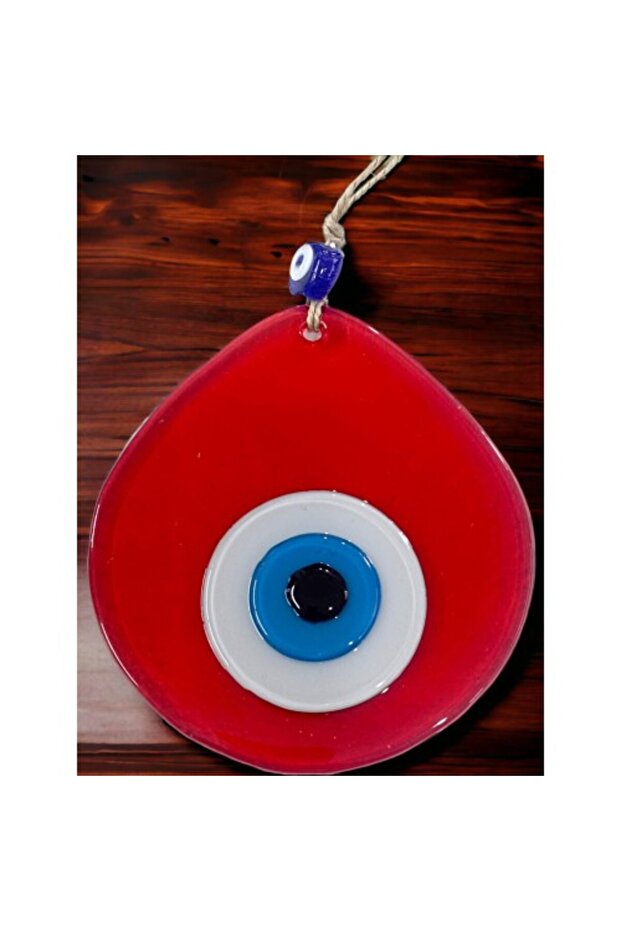 Medium Size Transparent Red Drop Pattern Evil Eye Beaded Wall Decor - 1