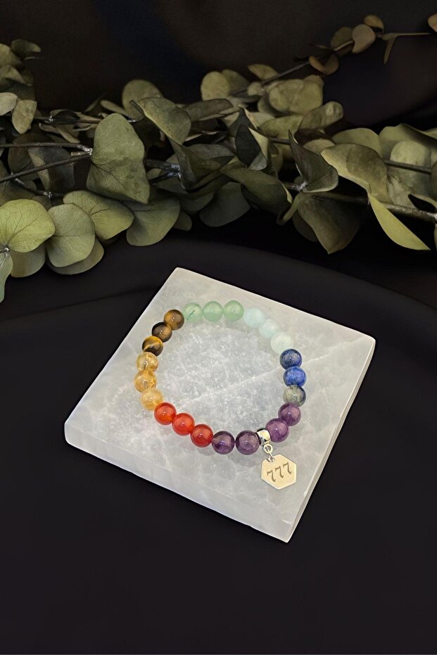 777 Number Sequential Chakra Bracelet