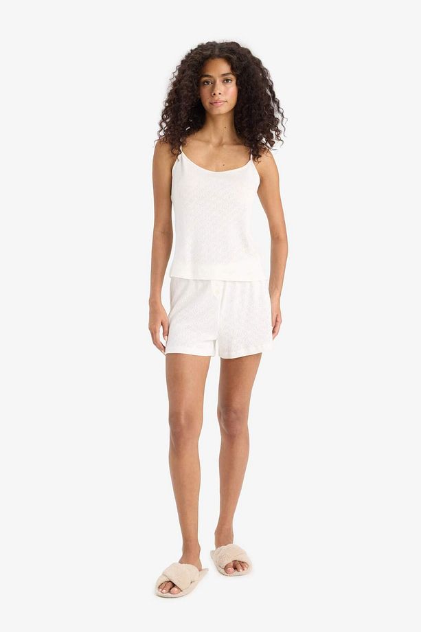 Regular Fit Pijama Takımı Askılı Üst Esnek Belli Şort Alt-fall In Love F6133ax25sm - 1