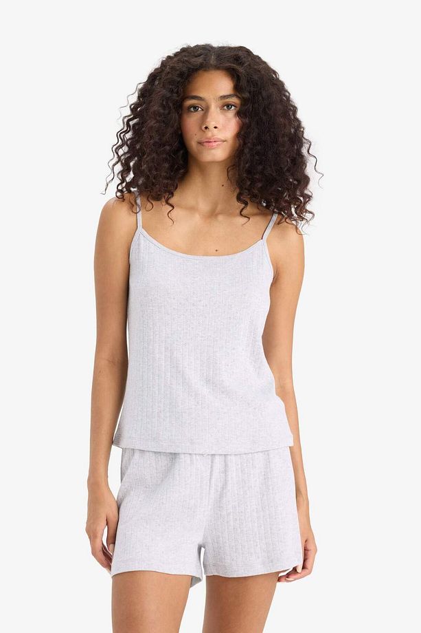 Regular Fit Pijama Takımı Askılı Üst Esnek Belli Şort-fall In Love F6138ax25sm - 3