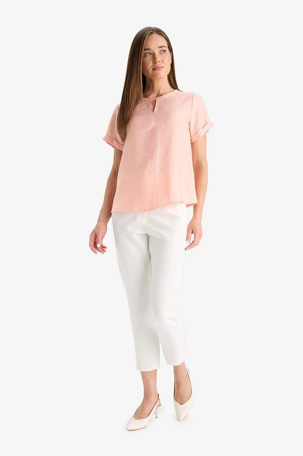 Regular Fit Yuvarlak Yaka Kısa Kollu Bluz C8831AX25SM - 2